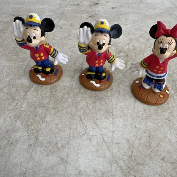 3 Disney Cruise Line Captain Mickey & Minnie Mouse Collectible 2.5" PVC Figure - Picture 3 of 7